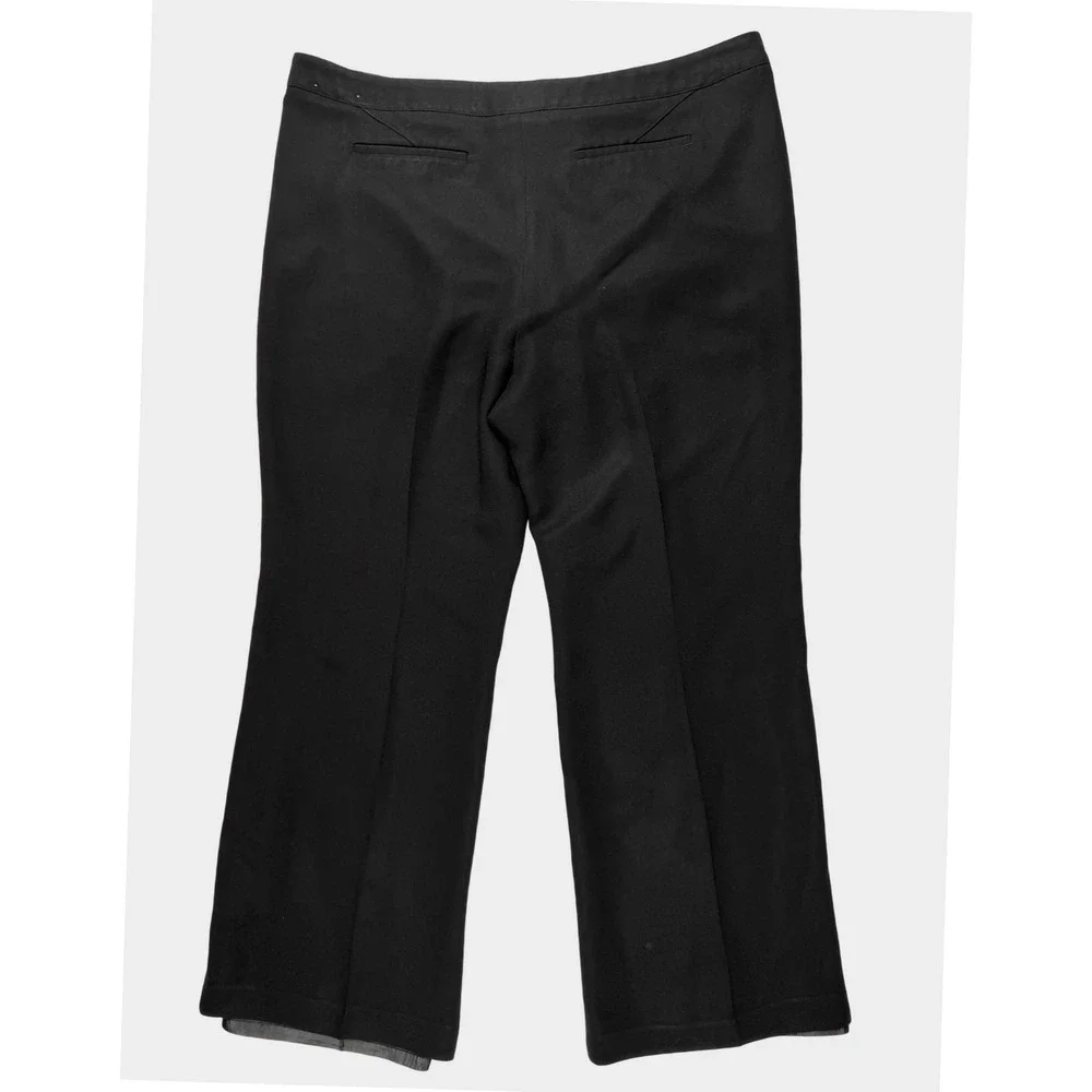 Ann Taylor Signature Fit Dress Pants Womens 18 Black Excellent Wide Leg Trousers